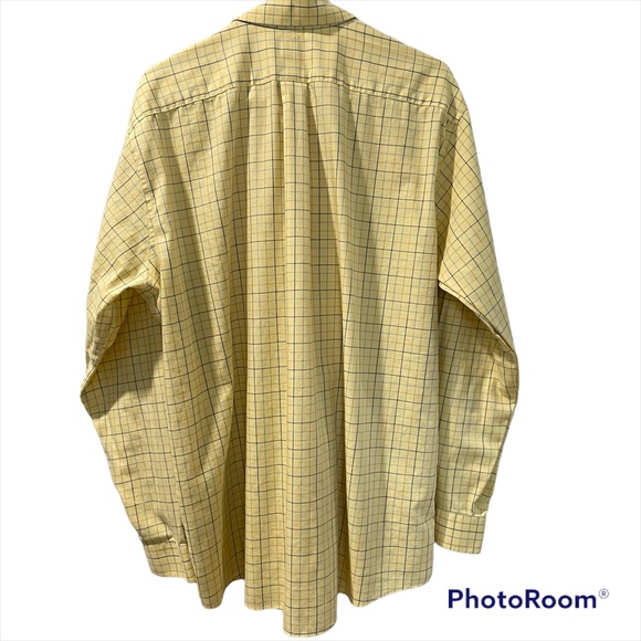 LL Bean Men’s Long Sleeve Shirt Button Up Plaid Yellow XL Gently Worn - Picture 2 of 6